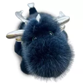 Дракон малый из меха норки, темно-синий